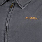Vestes Graue Chambray-Jacke Miu Miu Gris Femme