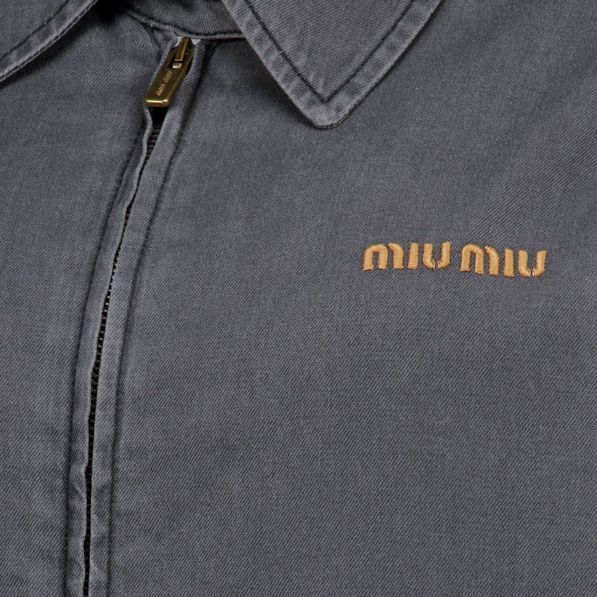 Vestes Blouson en chambray gris Miu Miu Gris Femme