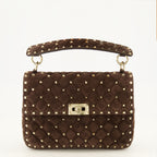 Sacs à main et épaule Rickstud Spike Mittelbraune Wildleder Tasche Valentino Garavani Marron Femme