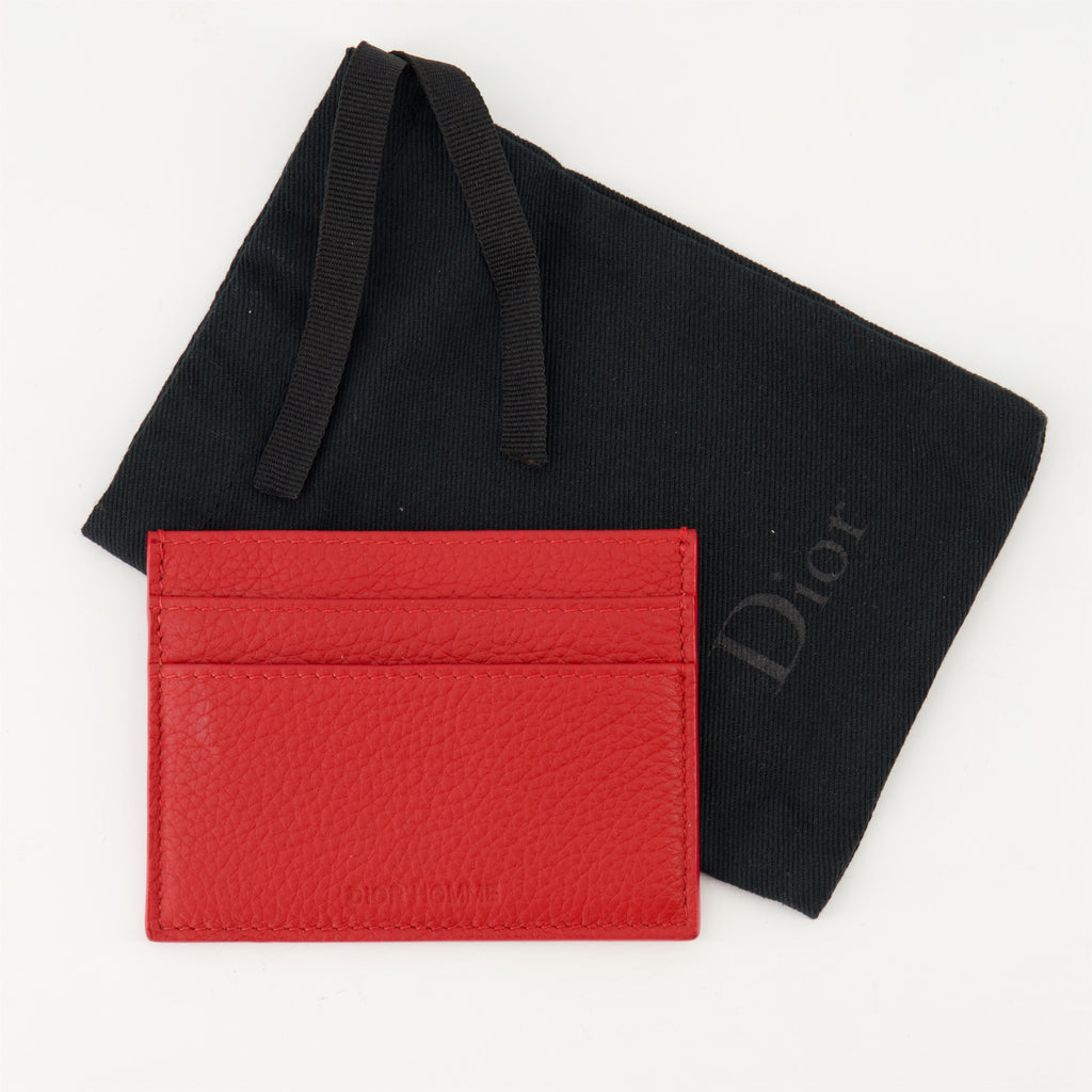 Petite maroquinerie Porte-cartes en cuir Dior Rouge Homme