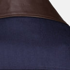 Vestes Navy Lederkragenjacke Dior Bleu foncé Homme