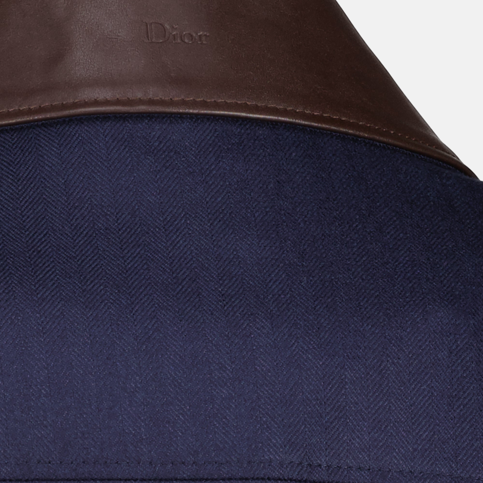 Vestes Navy Leather Collar Jacket Dior Bleu foncé Homme