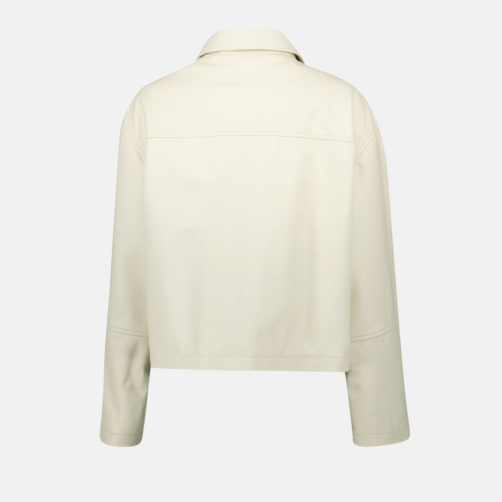 Manteaux Blouson en cuir Moschino Blanc Femme