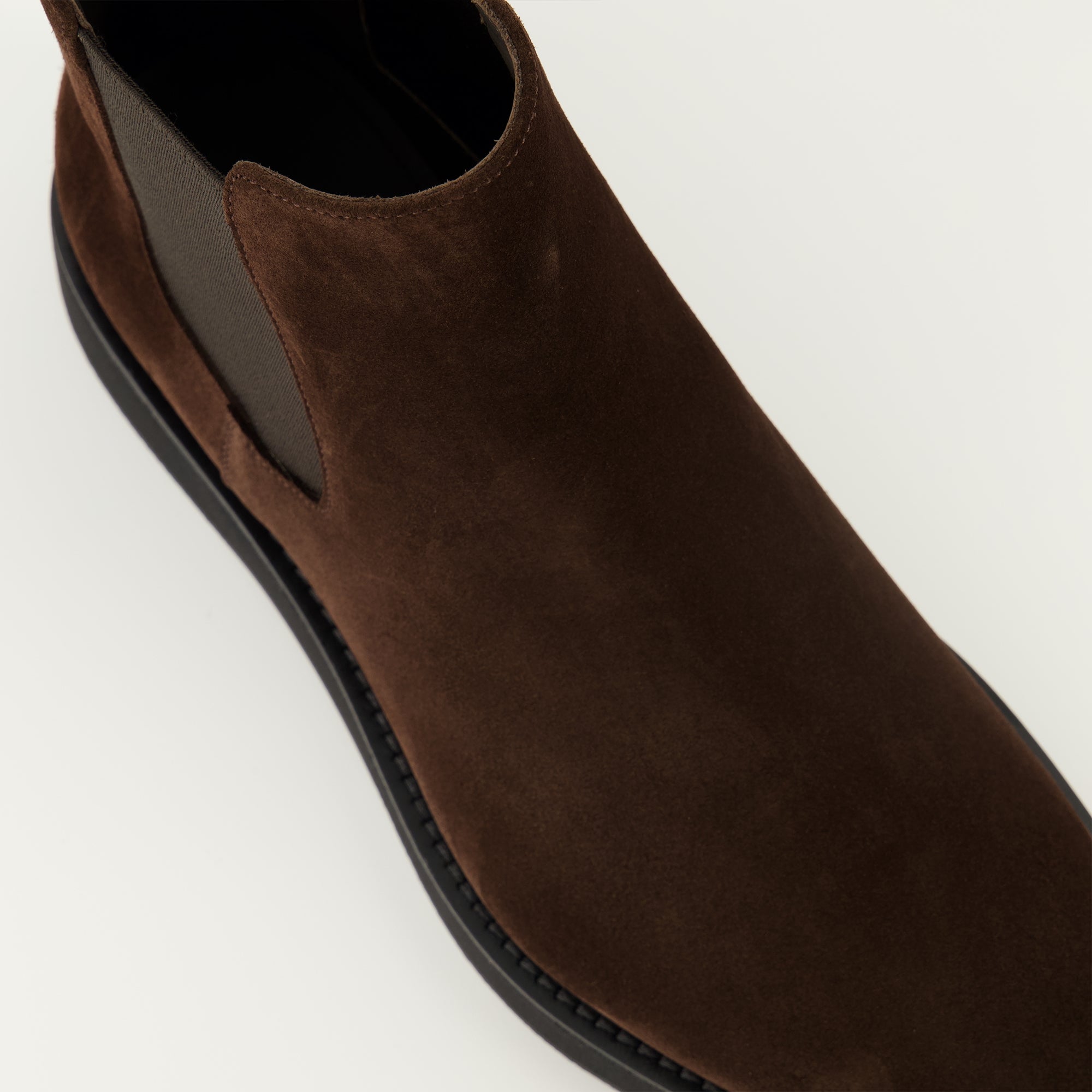 Image of the Prada men's calf suede ankle boots - Fall-Winter 2025 season - Top detailed view