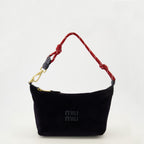 Imagen de la cartera de corduroy azul marino de Miu Miu para mujer - Temporada Primavera-Verano 2026 - Vista Frontal