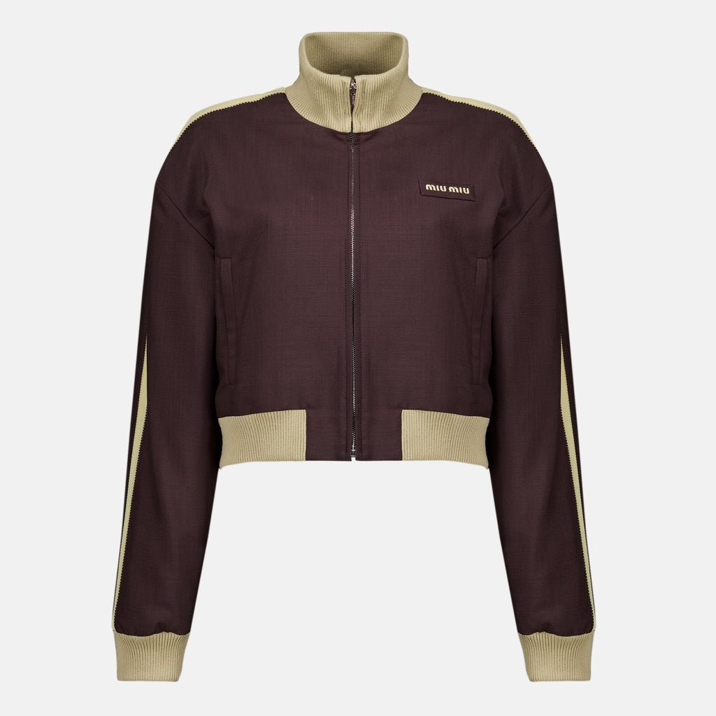Vestes Giacca in Mohair Kid Marrone Miu Miu Marron Femme