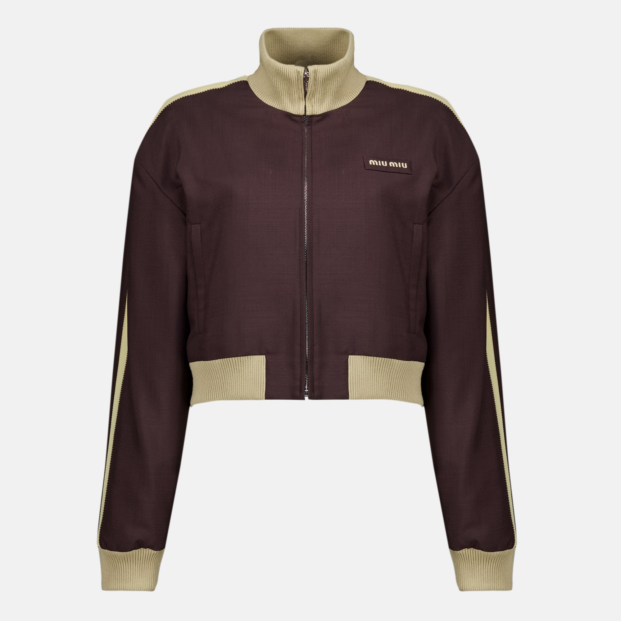 Vestes Blouson en mohair de chevreau marron Miu Miu Marron Femme
