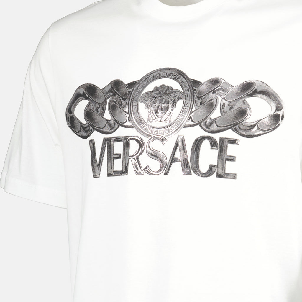 Tシャツ メデューサ オン チェーン Tシャツ Versace 白 Homme