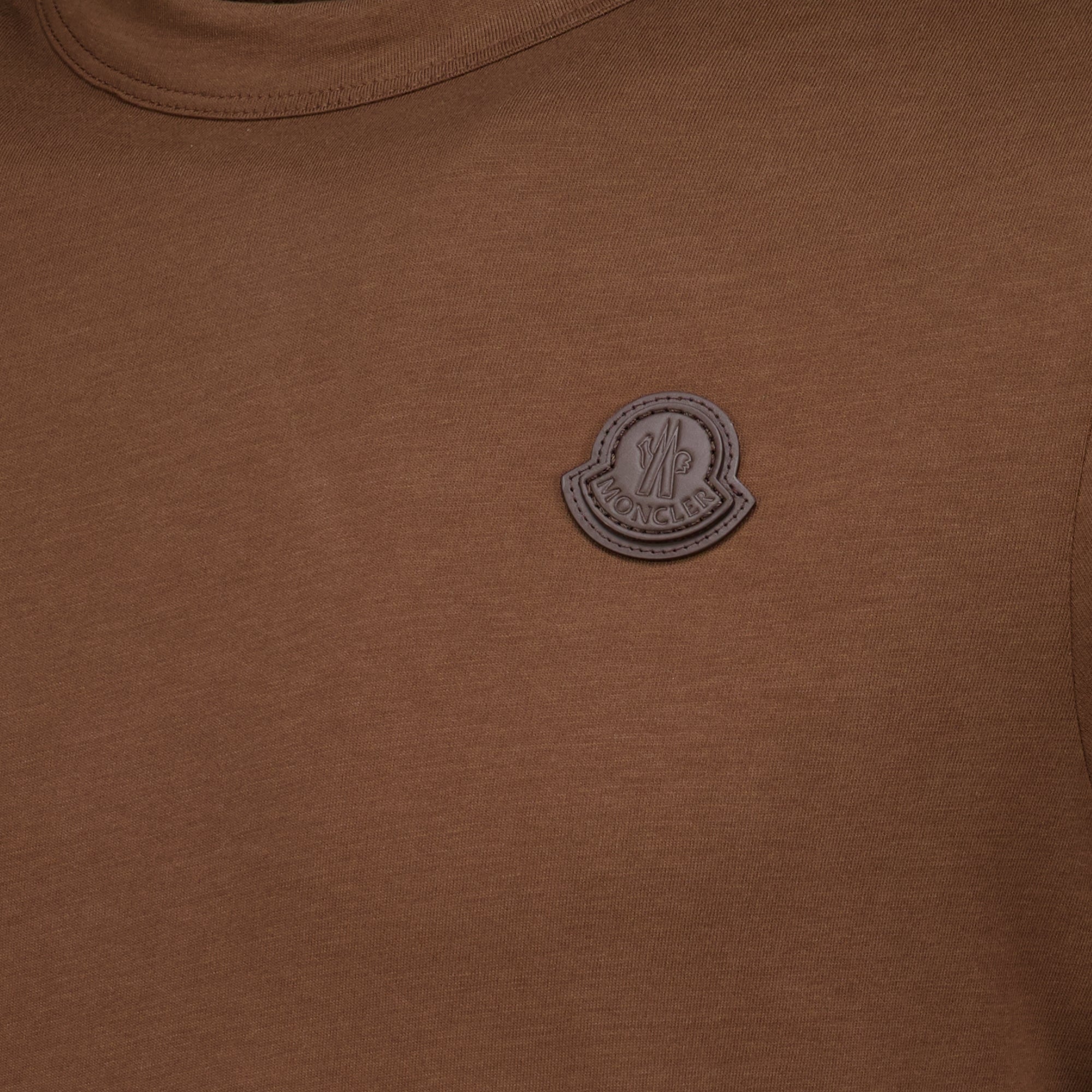 T-shirts 갈색 가죽 로고 티셔츠 Moncler Marron Homme