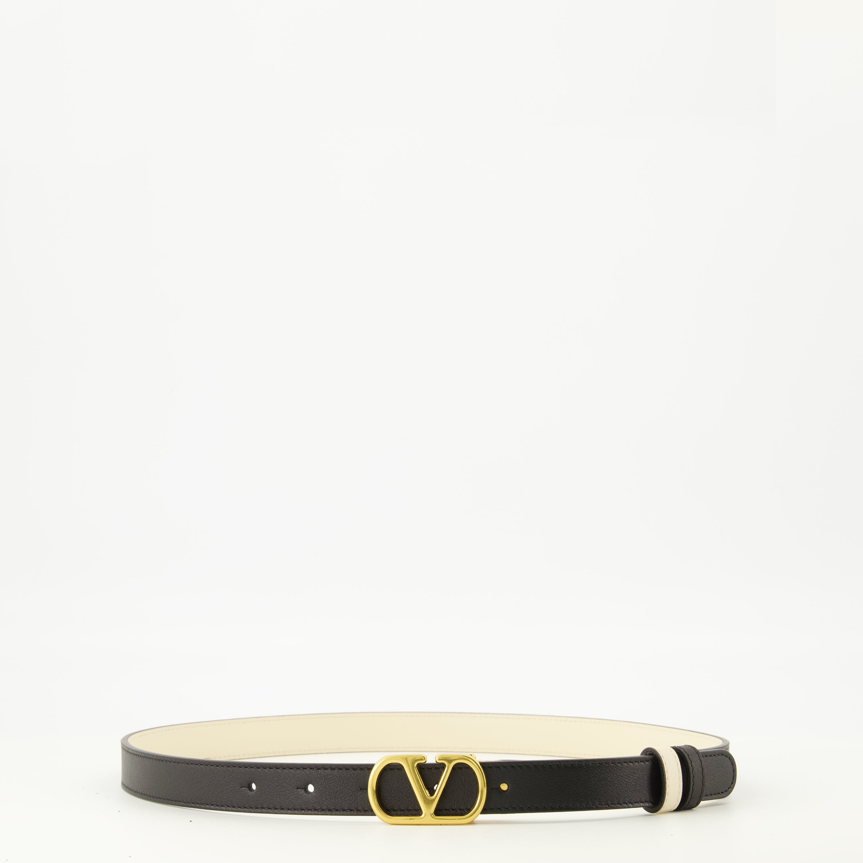 Ceintures Cintura VLogo Reversibile in Bianco e Nero 20 mm Valentino Garavani Blanc Femme