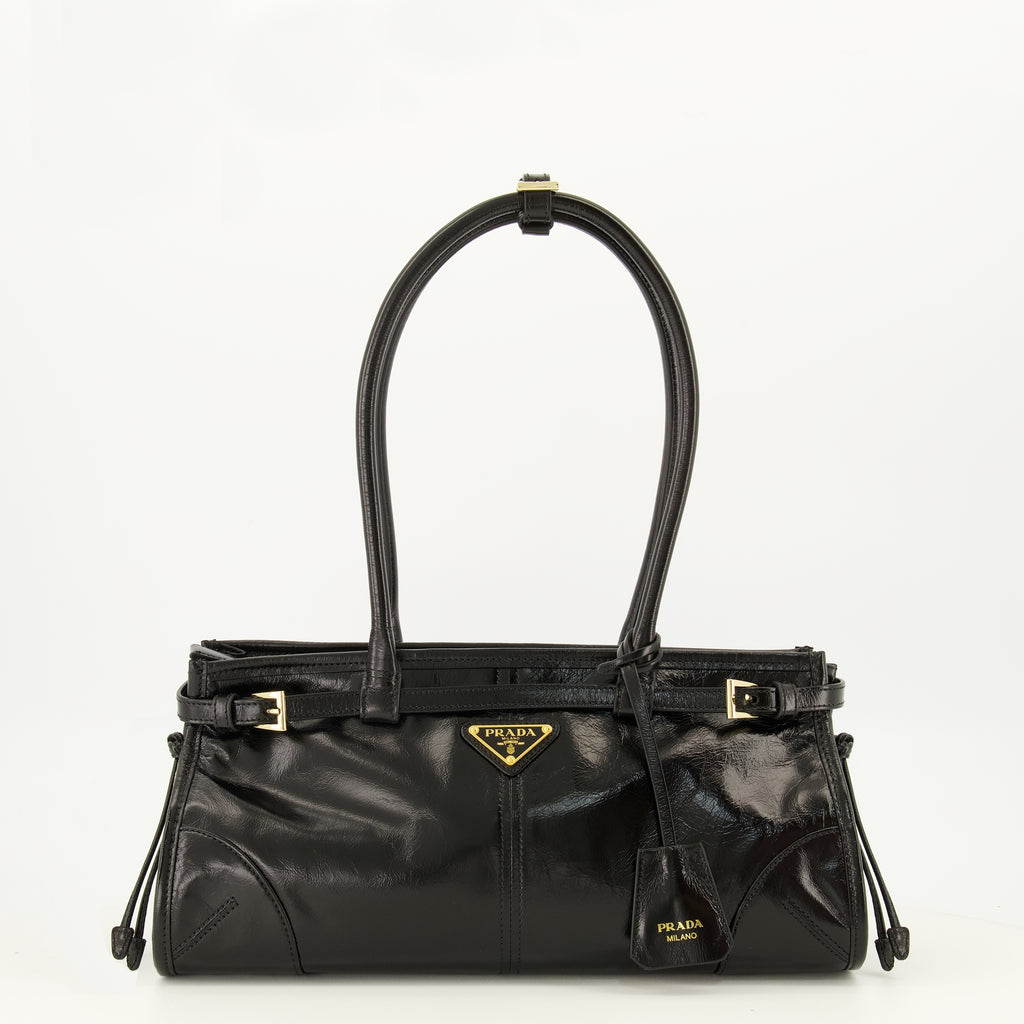 Sacs à main et épaule ボニー ミディアム レザー バッグ ブラック Prada Noir Femme