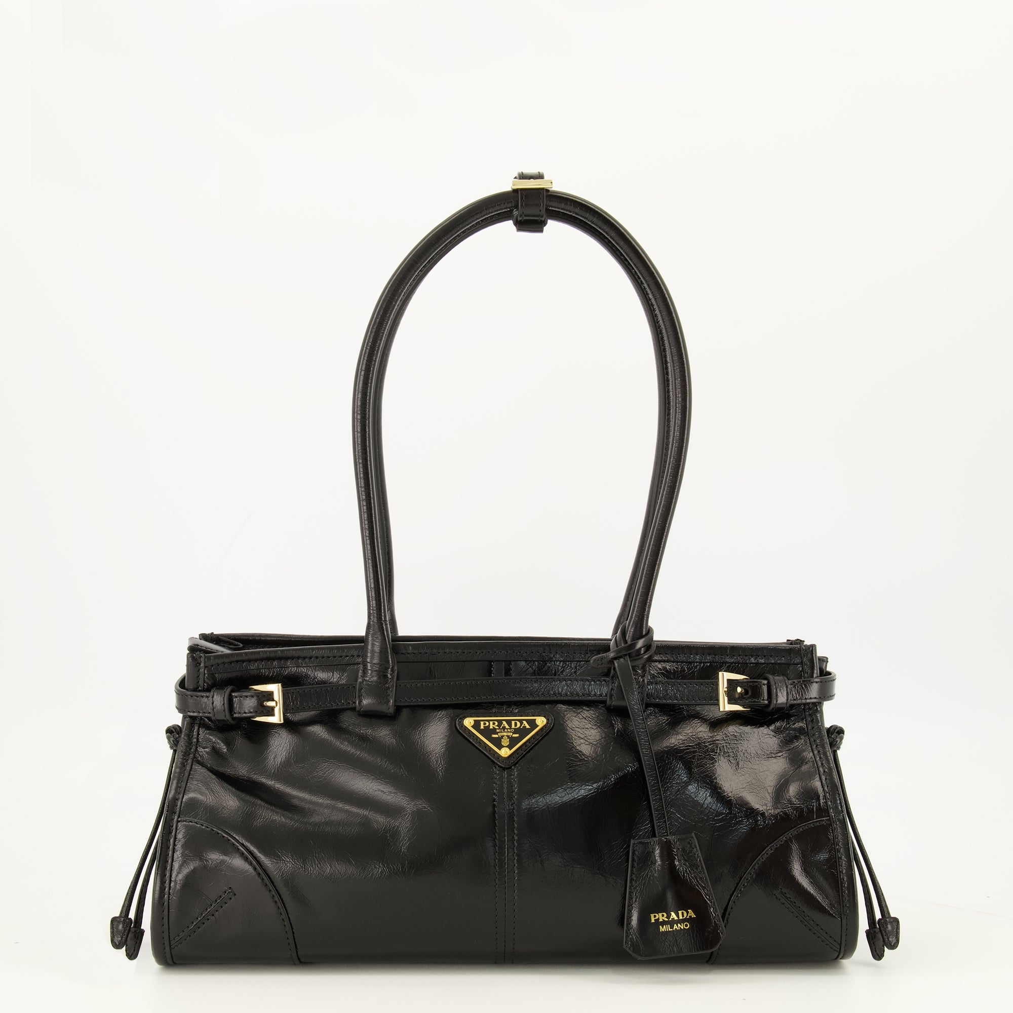 Sacs à main et épaule ボニー ミディアム レザー バッグ ブラック Prada Noir Femme