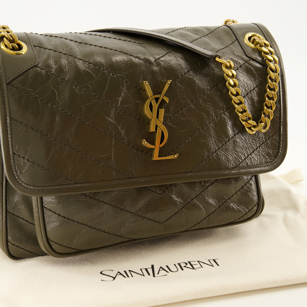 Sacs à main et épaule Medium Khaki Niki Bag Saint Laurent Kaki Femme