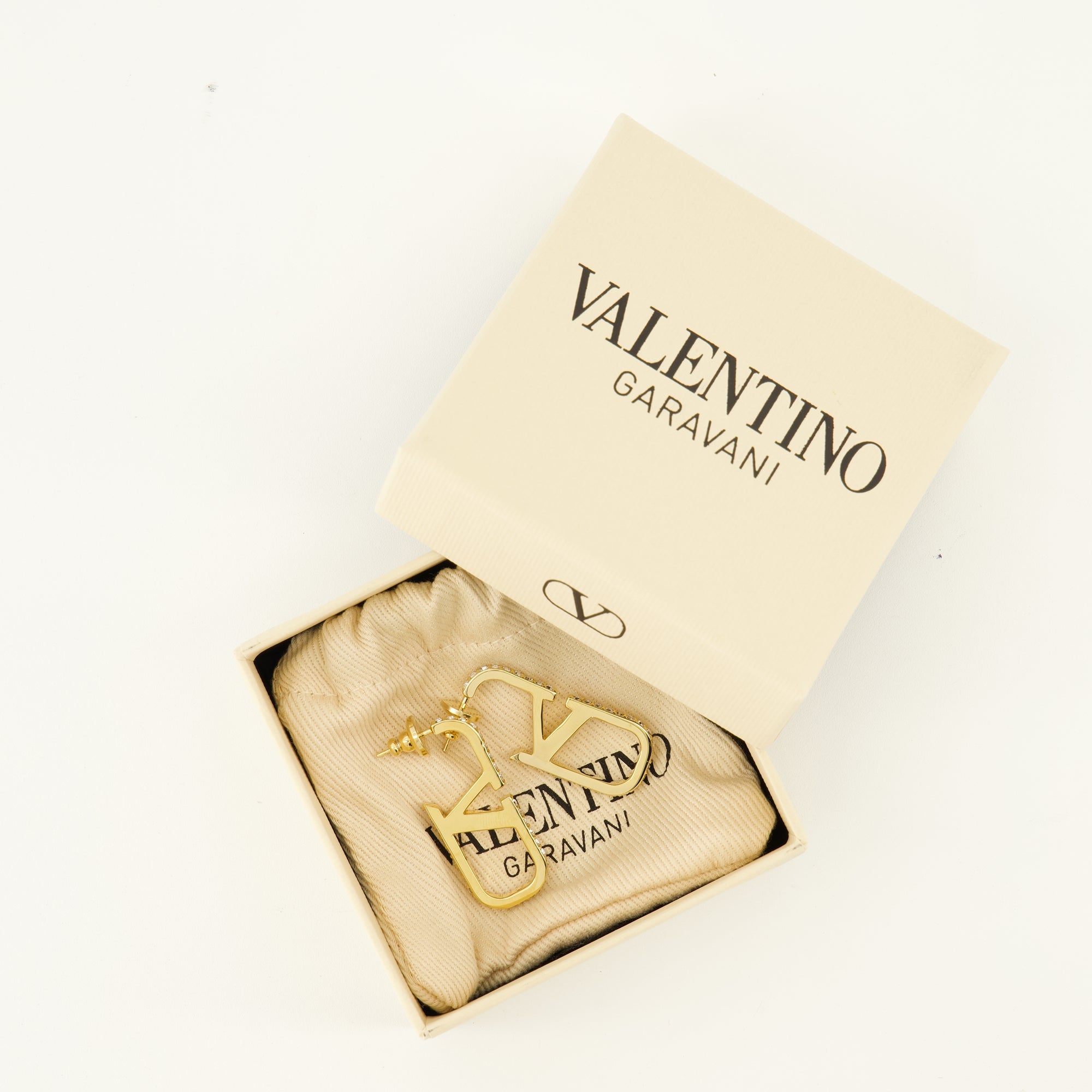 Bijoux Boucles d'oreilles VLogo avec Cristaux Swarovski® Valentino Garavani Doré Femme