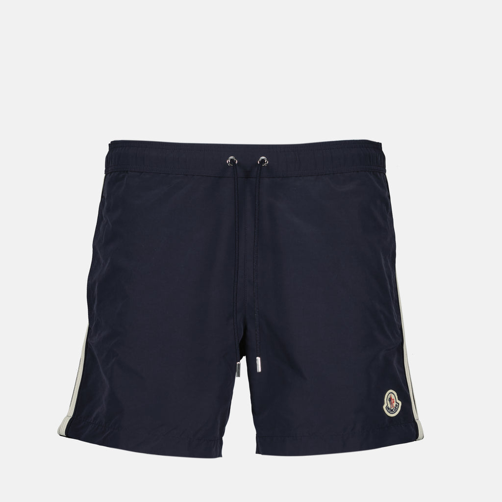 Image de l'article Short de bain à liseré de la marque Moncler pour Homme - Saison Printemps-Été 2025 - Vue de Face