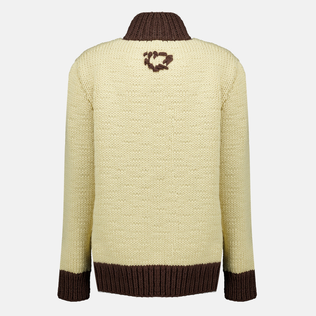 Maille Zipped Wool Cardigan Prada Marron Femme