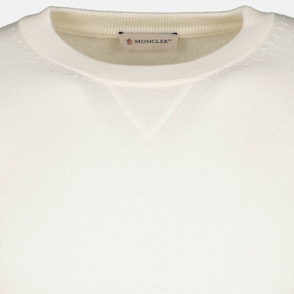 Maille Pull en laine blanc Moncler Blanc Homme