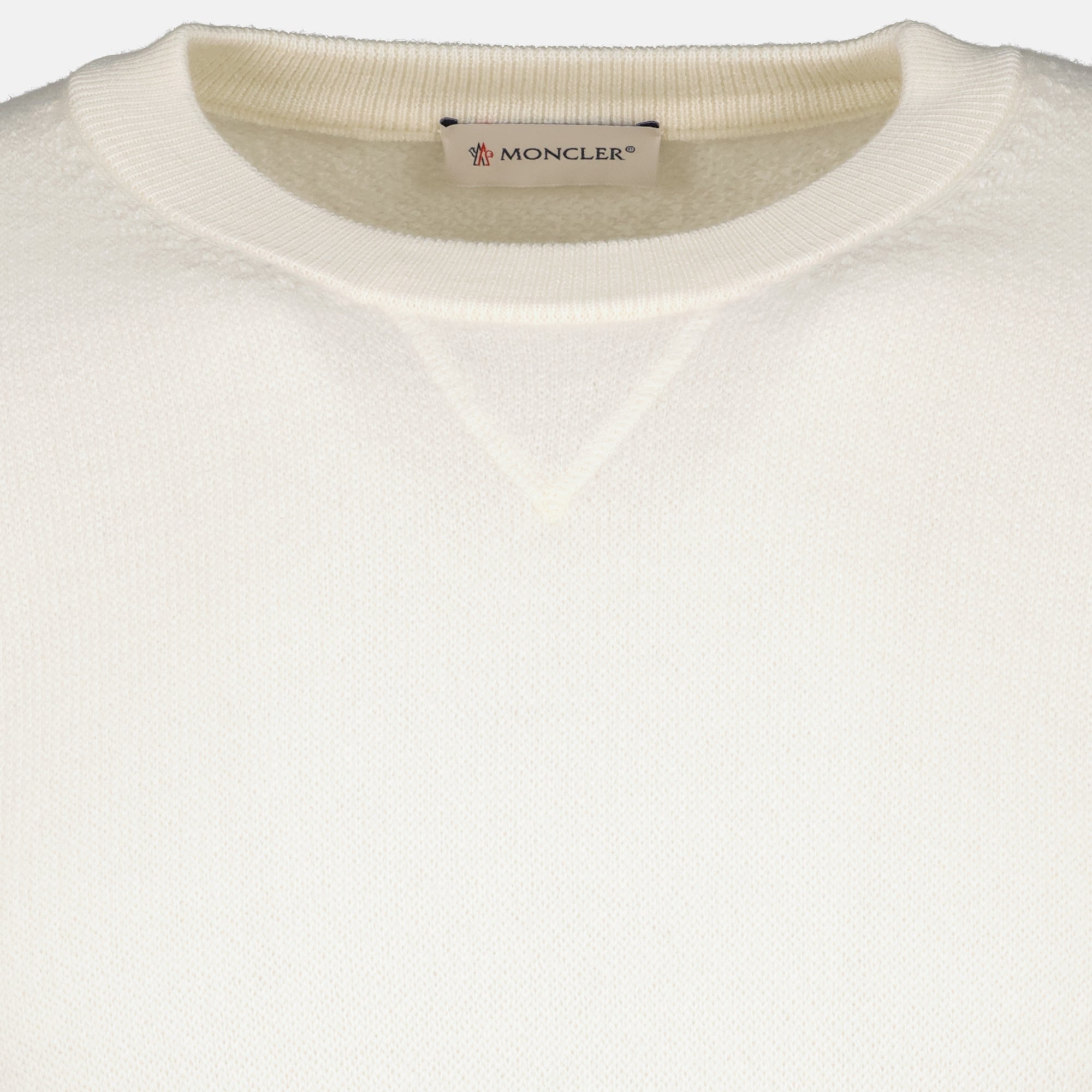 Maille Pull en laine blanc Moncler Blanc Homme