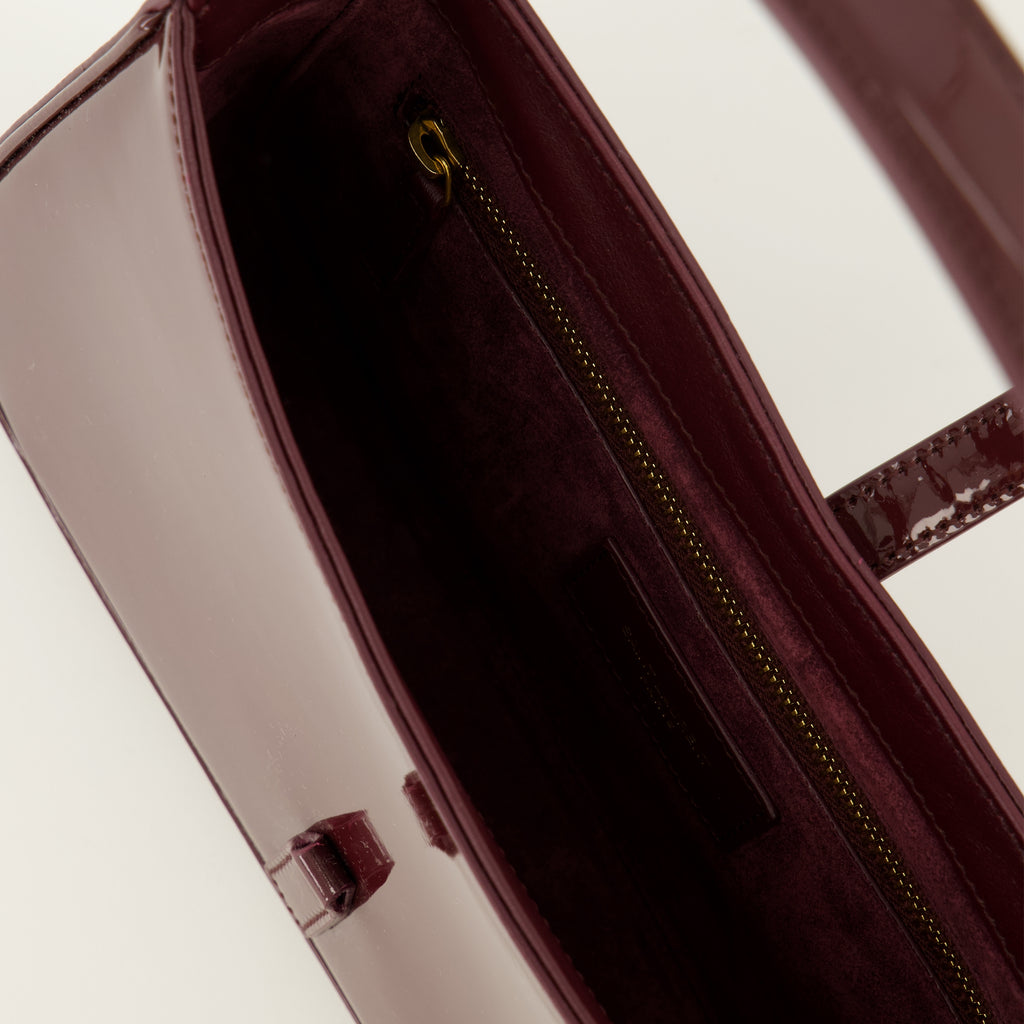 Sacs à main et épaule Saco Le 5 à 7 em Couro Verniz Bordeaux Saint Laurent Bordeaux Femme
