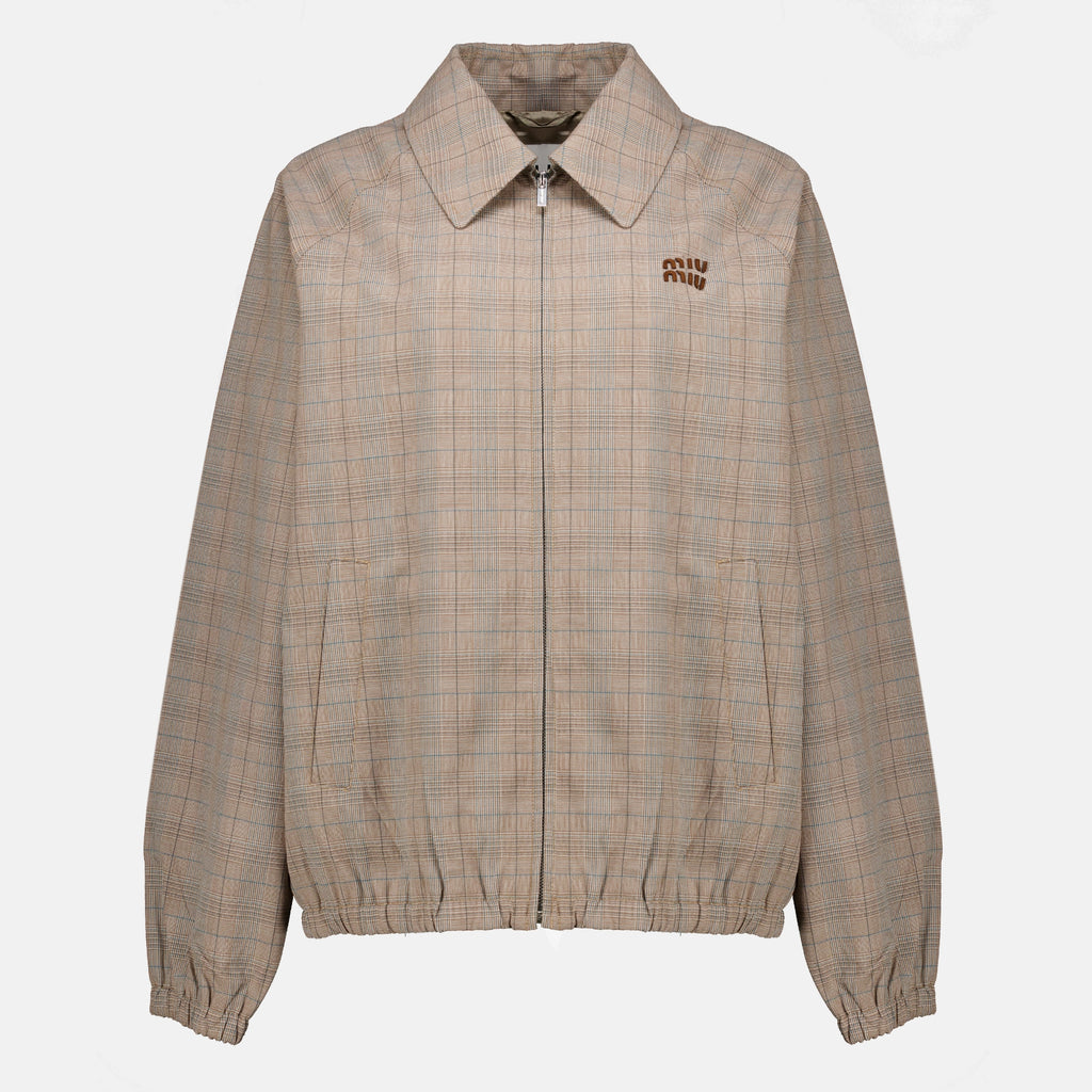 Vestes Checked Wool Jacket Miu Miu Marron Femme