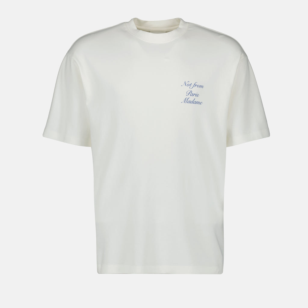 T-shirt T-shirt Slogan Cursive Drole De Monsieur Bianco Homme