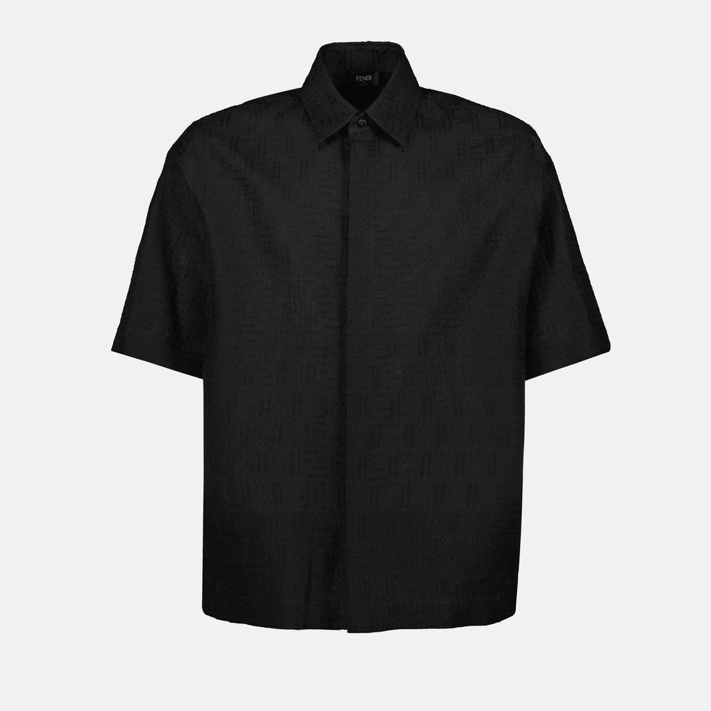 Chemises Chemise FF en lin Fendi Noir Homme