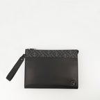 Image of the Squared FF pouch from the Fendi brand for Men - Autumn-Winter 2025 - Front View