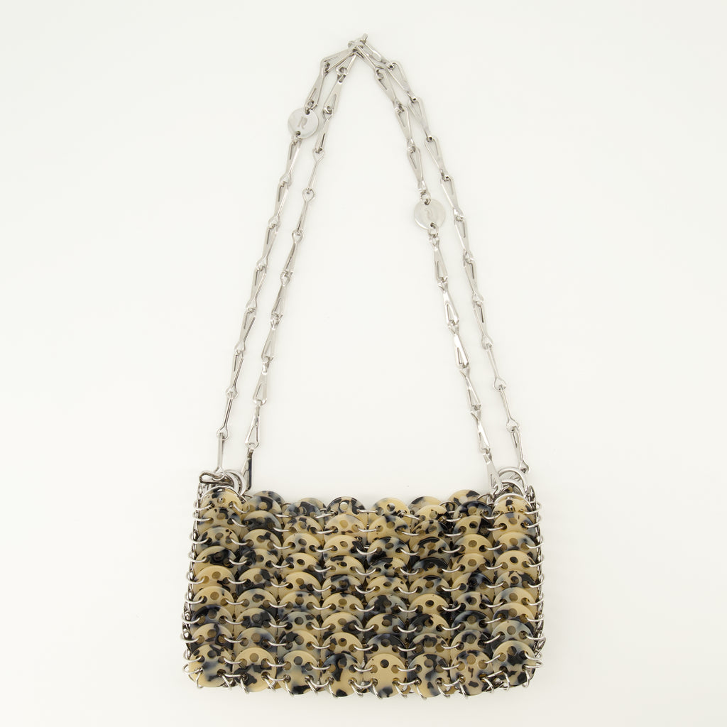 Image de l'article Sac Iconic 1969 nano écailles de tortues de la marque Rabanne pour Femme - Saison Printemps-Été 2026 - Vue de Face
