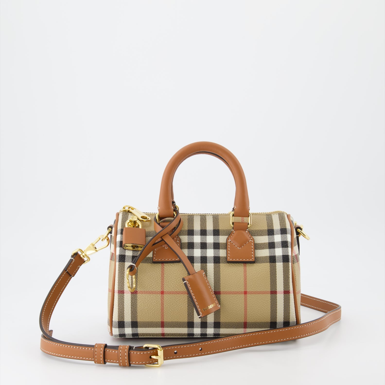 Crossbody bags Petit sac Bowling à carreaux Burberry Beige Femme