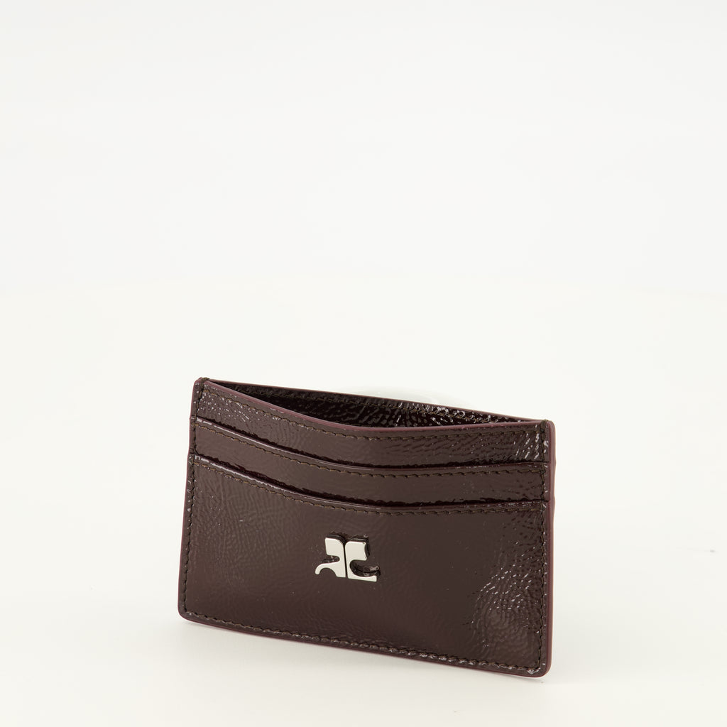 Petite maroquinerie AC Kartenhalter aus bordeauxfarbenem Lackleder Courrèges Bordeaux Femme
