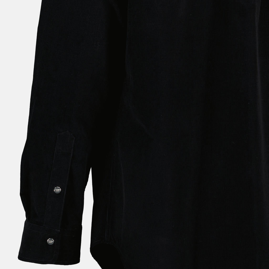Image de l'article Chemise en velours noir de la marque Fendi pour Homme - Saison Printemps-Été 2026 - Vue détaillée_2