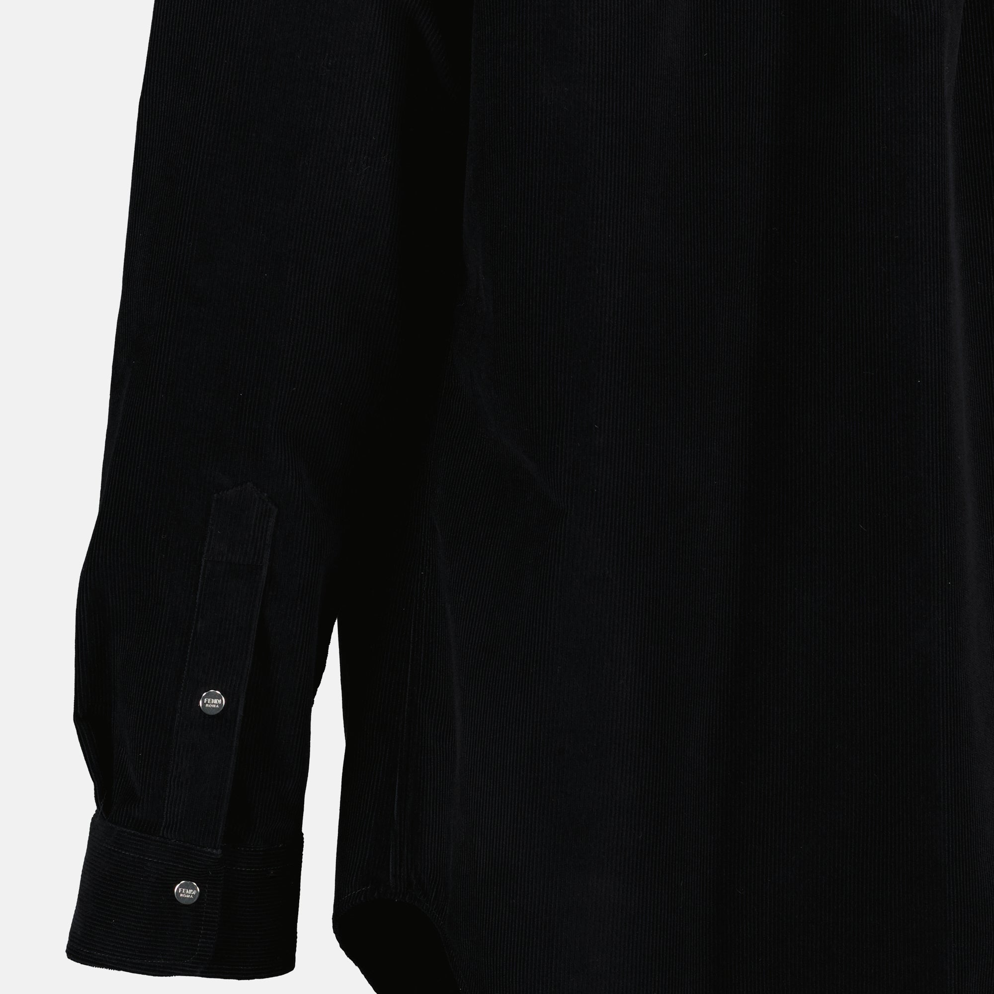 Image de l'article Chemise en velours noir de la marque Fendi pour Homme - Saison Printemps-Été 2026 - Vue détaillée_2