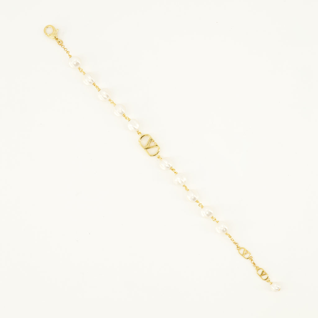 Bijoux VLogo 비즈 팔찌 Valentino Garavani Doré Femme