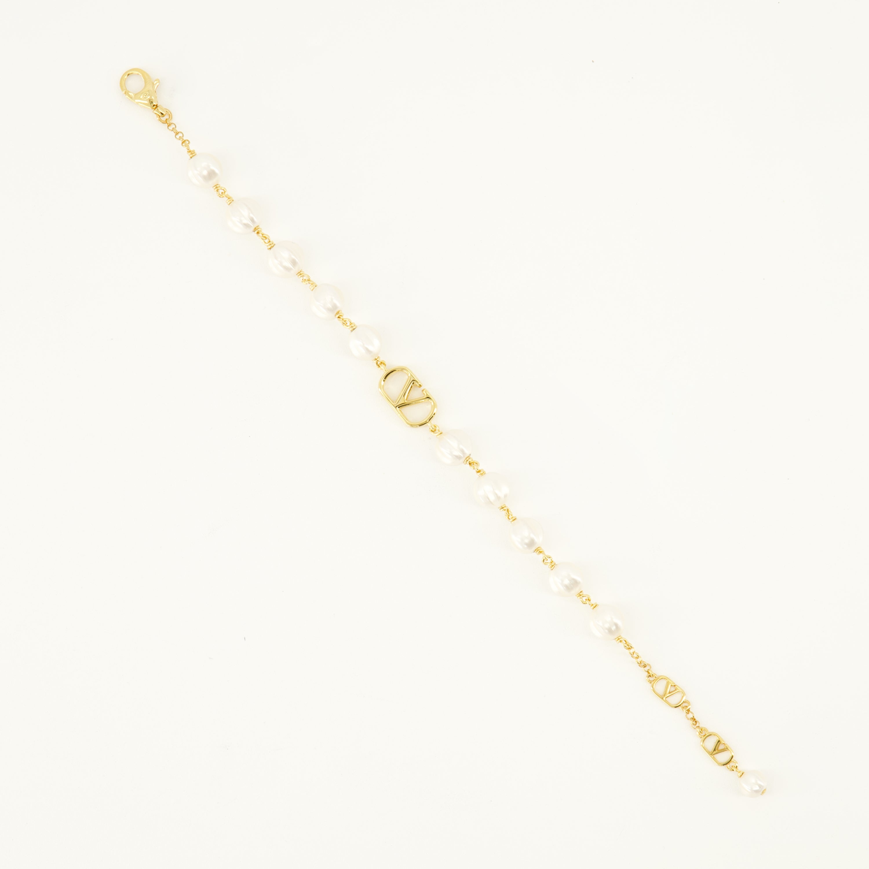 Bijoux VLogo 비즈 팔찌 Valentino Garavani Doré Femme
