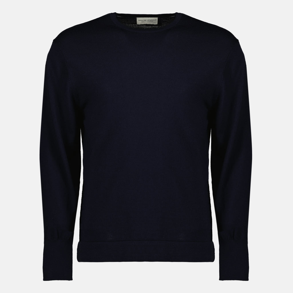 Maille ネイビーブルーウールセーター Officine Générale Bleu foncé Unisexe