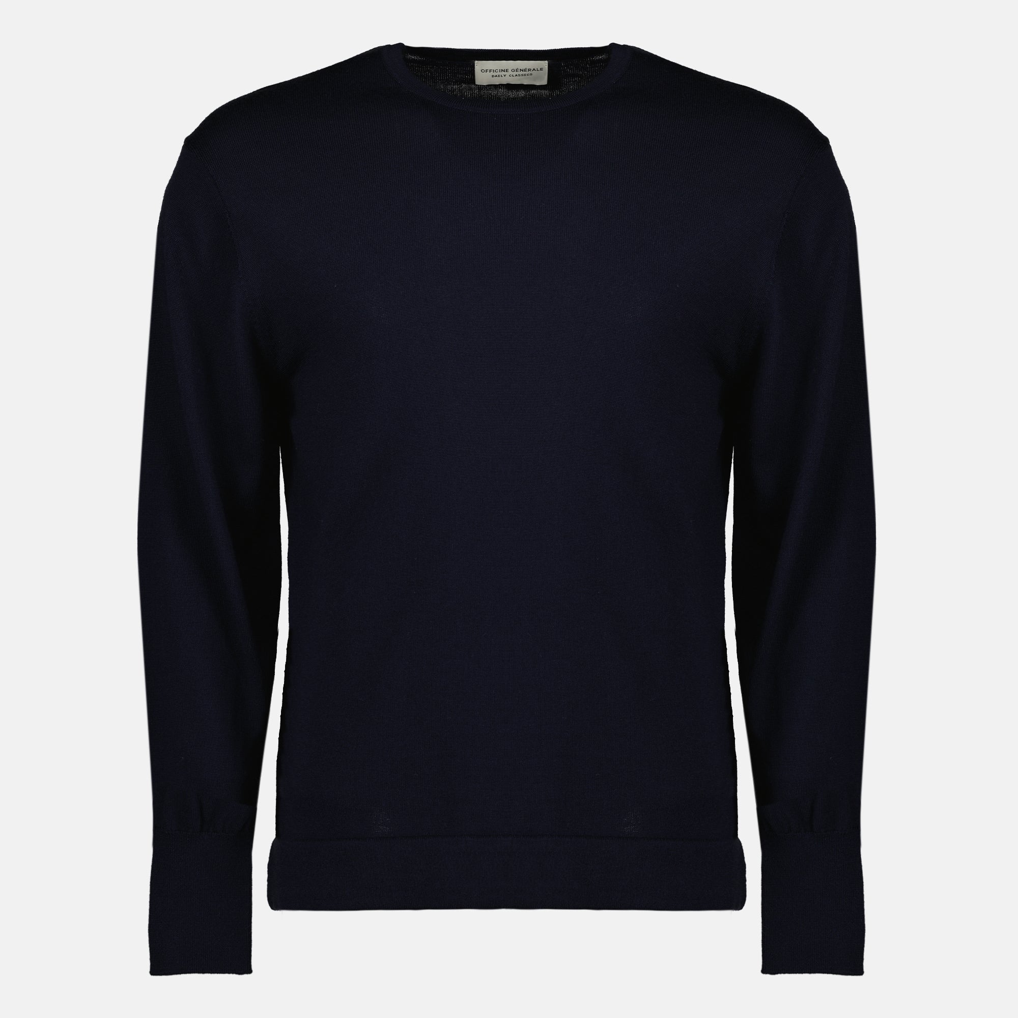 Maille Pull en laine bleu marine Officine Générale Bleu foncé Unisexe