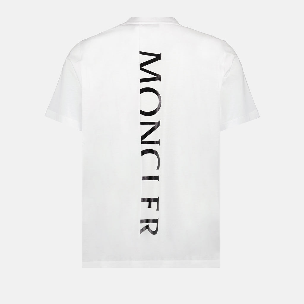 T-Shirts Vertikales Logo T-Shirt Moncler Weiß Homme