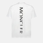 T-Shirts Vertikales Logo T-Shirt Moncler Weiß Homme