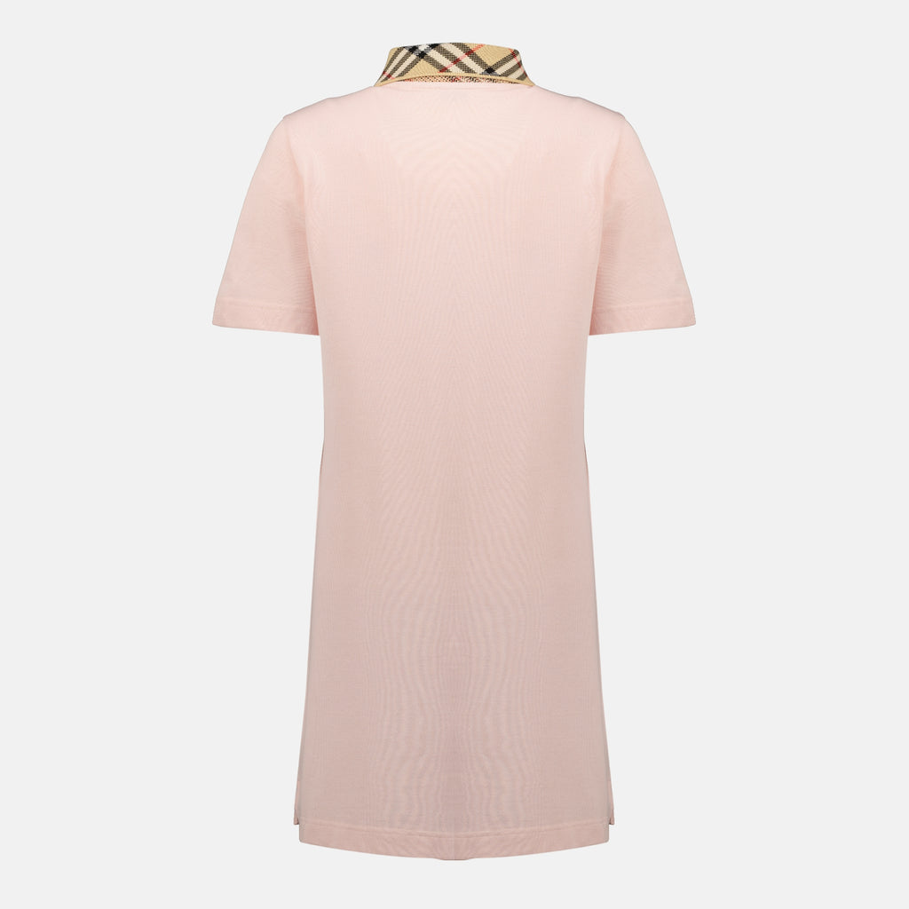 Image de l'article Robe polo à col Check rose de la marque Burberry pour Femme - Saison Printemps-Été 2026 - Vue de Dos