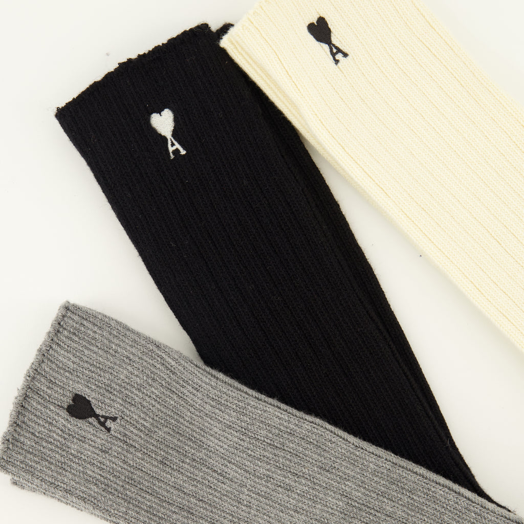 Sous-vêtements et homewear AMI ハート コットンソックスのセット 3足 Ami PARIS Noir Unisexe