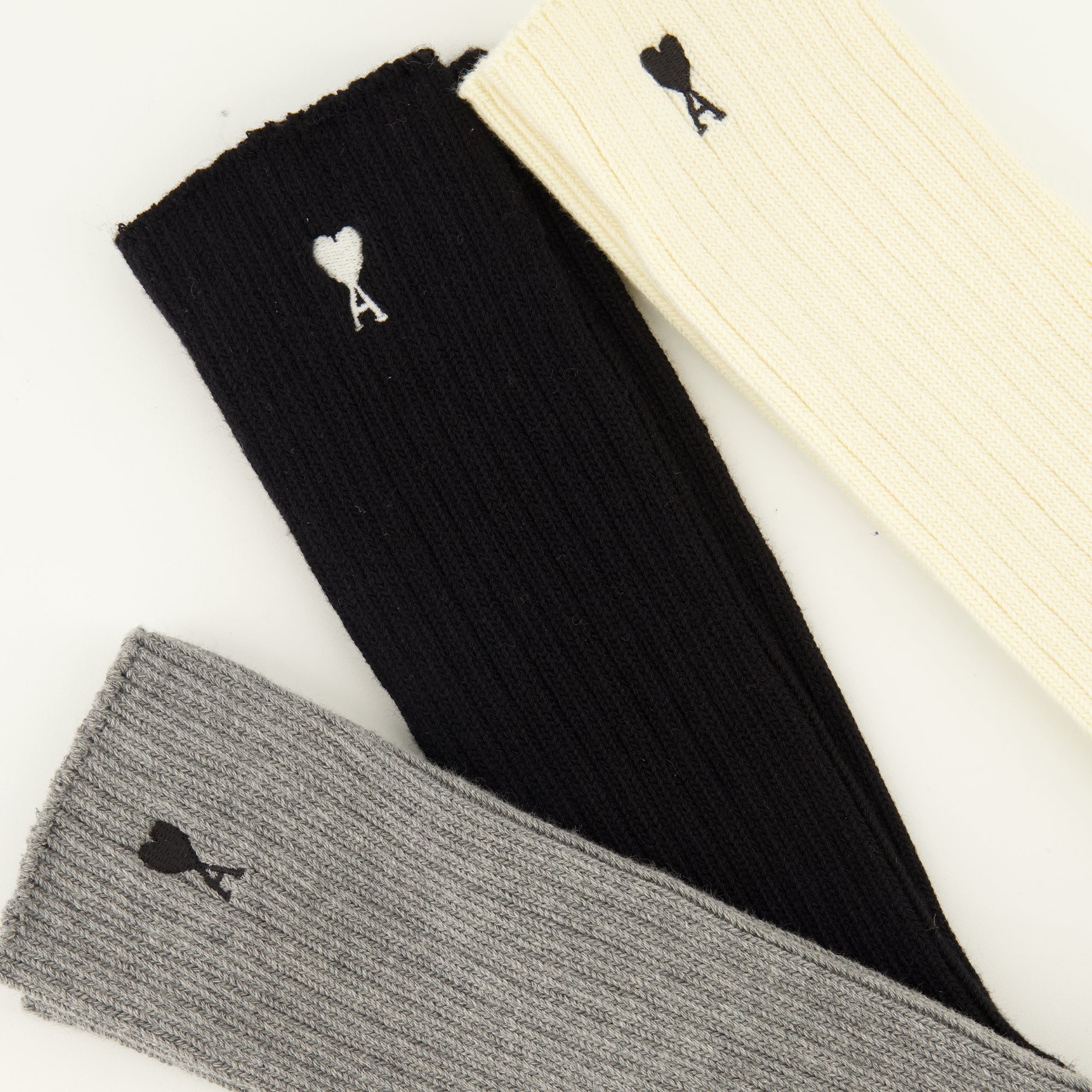 Sous-vêtements et homewear Lot de 3 chaussettes AMI de coeur en coton Ami PARIS Noir Unisexe