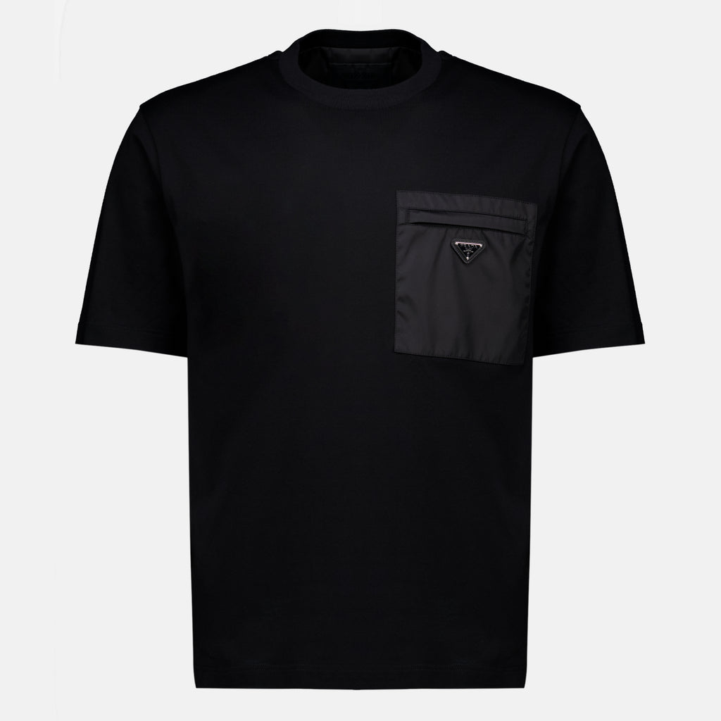 T-shirts T-shirt de Algodão Preto Prada Noir Homme