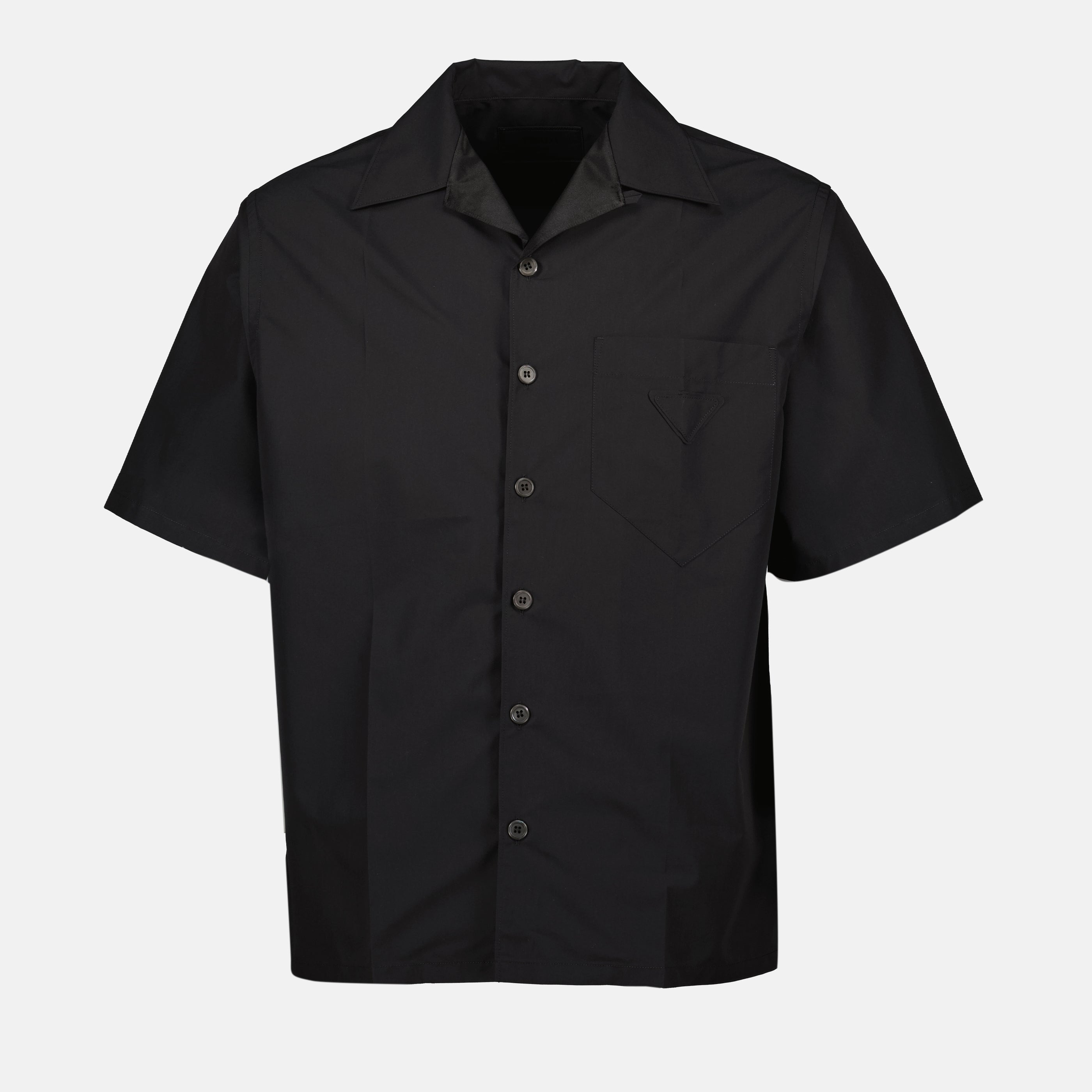 Camisas Camisa de Manga Corta Prada Negro Homme