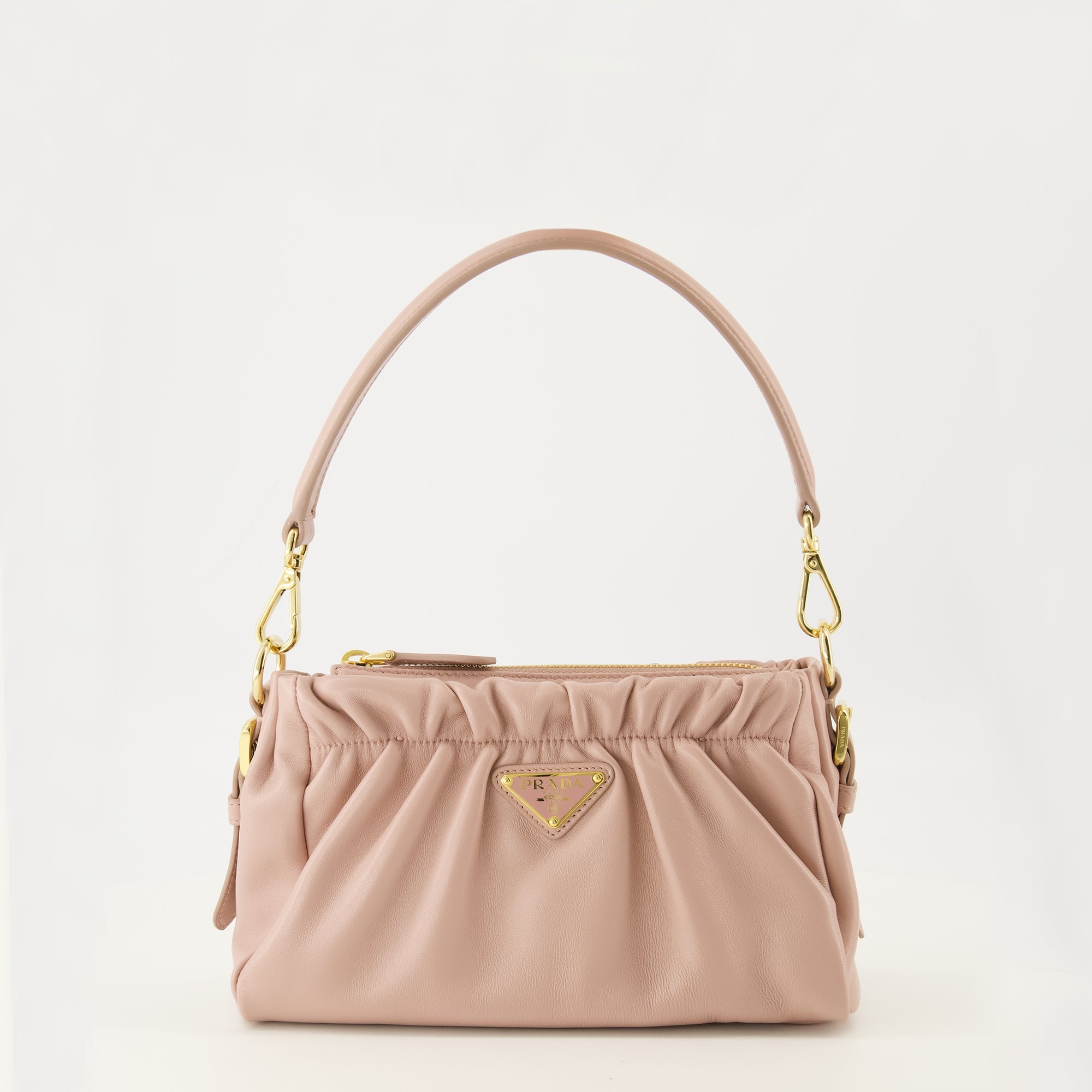 Image de l'article Sac en cuir nappa rose de la marque Prada pour Femme - Saison Printemps-Été 2026 - Vue de Face