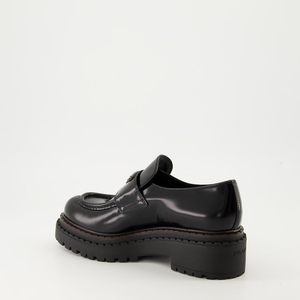 Mocassins Mocassins en cuir Chocolate Prada Noir Femme
