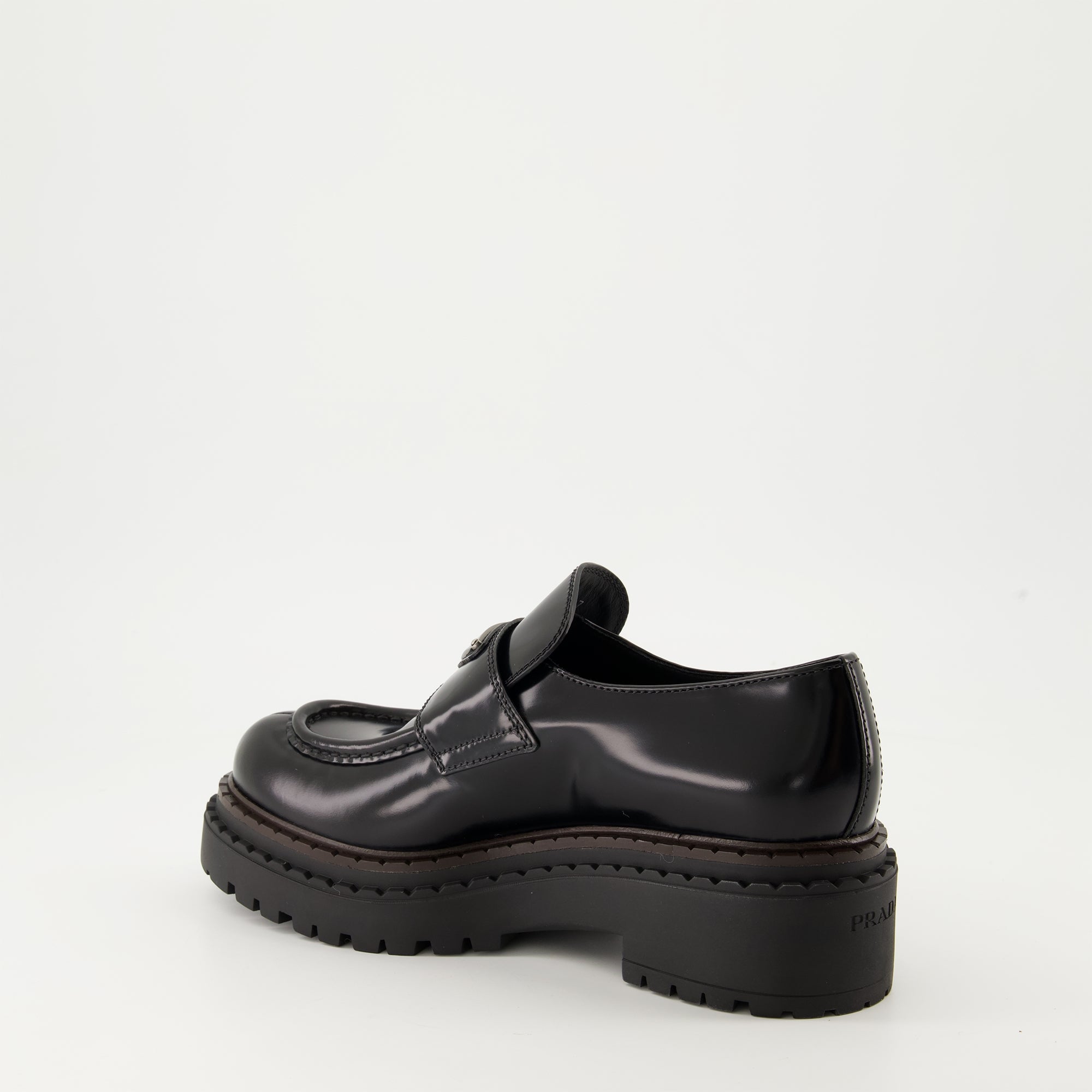 Mocassins Mocassins en cuir Chocolate Prada Noir Femme
