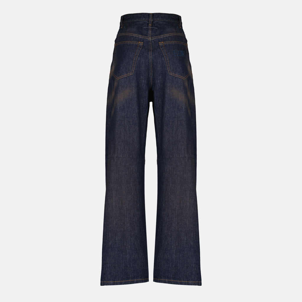 Pantalons Breite Dunkelblaue Jeanshose Mm6 Bleu foncé Femme