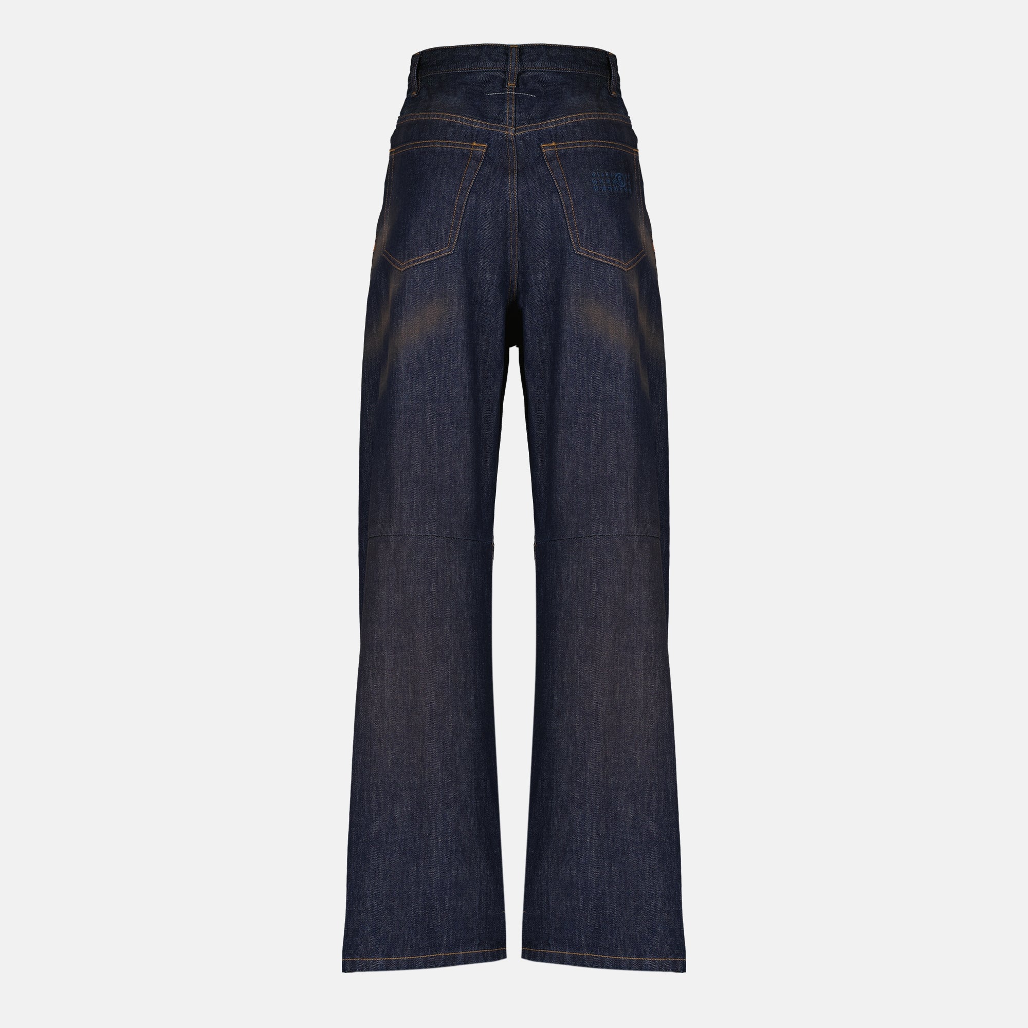 Pantalons Pantalon large en denim bleu foncé Mm6 Bleu foncé Femme