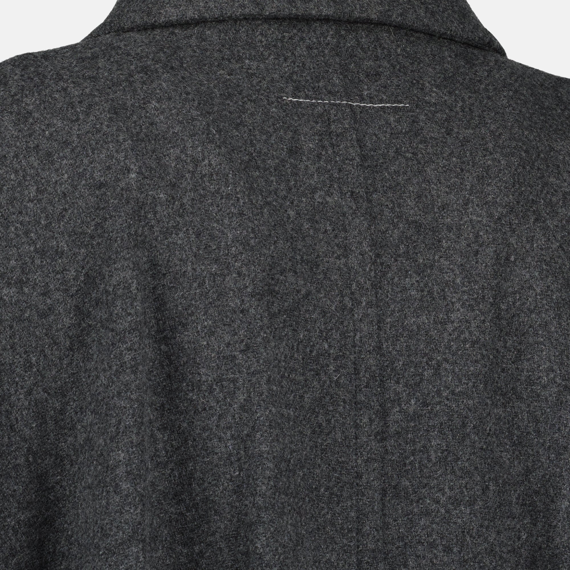 Mm6 브랜드의 여성용 긴 울 코트 이미지 - 2025 가을-겨울 시즌 - 세부 보기 6