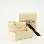 Bijoux Boucles d'oreilles VLogo perles Valentino Garavani Doré Femme